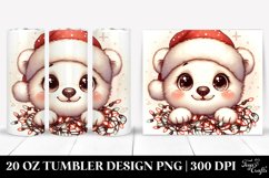 Retro Cute Baby Polar Bear, Transparent 20 Oz Tumbler Product Image 1