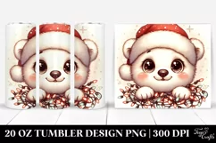 Retro Cute Baby Polar Bear, Transparent 20 Oz Tumbler Product Image 1