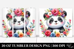 Vibrant Flower Crown Panda | 20 oz Tumbler Product Image 1