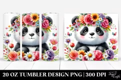 Vibrant Flower Crown Panda | 20 oz Tumbler Product Image 1