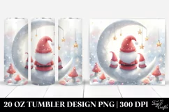 Pastel Santa Gnomes Moon | 20 oz Tumbler Product Image 1