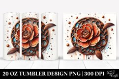 Abstract Wooden Camellia Watercolor | 20 Oz Tumbler Product Image 1