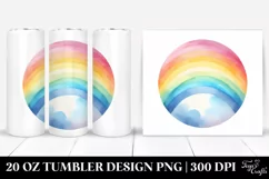 Colorful Pastel Rainbow Clipart 20 Oz Tumbler Product Image 1