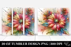 Wooden Stained Gerbera in Summer 20 Oz Tumbler Product Image 1