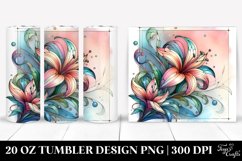 Abstract Pastel Wooden Small Stained Lily, 20 Oz Tumbler Product Image 1