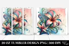 Abstract Pastel Wooden Small Stained Lily, 20 Oz Tumbler Product Image 1