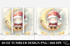 Vibrant Santa on Moon | 20 oz Tumbler Product Image 1