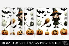 Whimsical Witch in Watercolor 20 Oz Tumbler Product Image 1