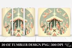 Retro Nativity Scene Christmas Clipart, 20 Oz Tumbler Product Image 1