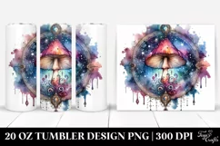 Vibrant Celestial Mushroom Clipart 20 Oz Tumbler Product Image 1