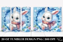Cute Baby Bunny in Winter Clipart, Transparent 20 Oz Tumbler Product Image 1