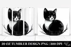 Watercolor Black Cat, Transparent 20 Oz Tumbler Product Image 1