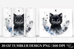 Cute Black Cat Clipart 20 Oz Tumbler Product Image 1