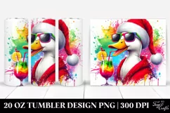 Colorful Duck Sipping | 20 oz Tumbler Product Image 1