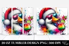 Colorful Duck Sipping | 20 oz Tumbler Product Image 1