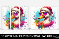 Colorful Duck Sipping | 20 oz Tumbler Product Image 1