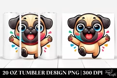 Colorful Baby Pug Cartoon Product Image 1