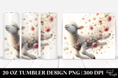 Watercolor Tumbling Lamb | 20 Oz Tumbler Product Image 1
