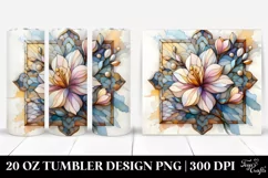 Colorful Freesia on White Background | 20 oz Tumbler Product Image 1