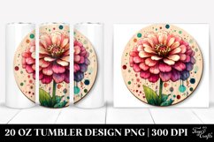 Wooden Zinnia Watercolor | 20 Oz Tumbler Product Image 1