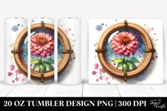 Wooden Zinnia Watercolor | 20 Oz Tumbler Product Image 1