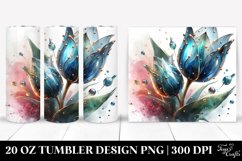 20 Oz Tumbler Sublimation | Shiny Tulip Metalic Watercolor Product Image 1