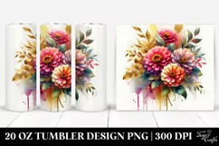 Vibrant Zinnia Bouquet | 20 Oz Tumbler Product Image 1