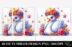 Vibrant Swan in Watercolor 20 Oz Tumbler Product Image 1