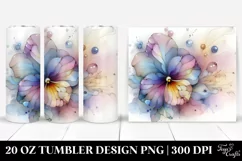 Abstract Shiny Pansy Clipart, Transparent 20 Oz Tumbler Product Image 1
