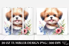 Cute Playful Dog, Transparent 20 Oz Tumbler Product Image 1