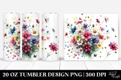 Wild Flowers Watercolor Tumbler Product Image 1