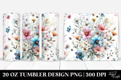 Glossy Wild Flowers Tumbler Product Image 1