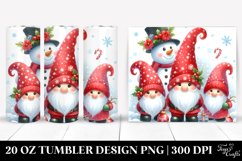 Cute Gnomes with Snowman, Transparent 20 Oz Tumbler Product Image 1