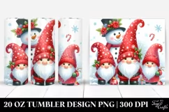 Cute Gnomes with Snowman, Transparent 20 Oz Tumbler Product Image 1
