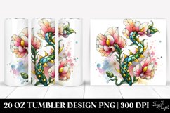 20 Oz Tumbler Sublimation | Wooden Stained Snapdragon Shiny Product Image 1