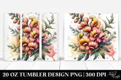 20 Oz Tumbler Sublimation | Wooden Stained Snapdragon Shiny Product Image 1