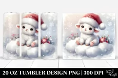 Pastel Baby Lamb Santa Hat | 20 oz Tumbler Product Image 1