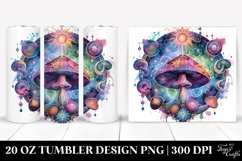 Vibrant Celestial Mushroom Clipart 20 Oz Tumbler Product Image 1