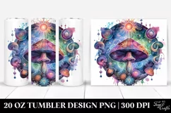 Vibrant Celestial Mushroom Clipart 20 Oz Tumbler Product Image 1