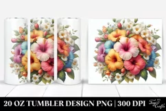 Colorfull Hibiscus Bouquet | 20 Oz Tumbler Product Image 1