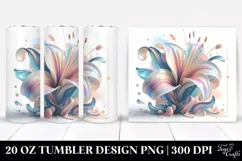 Abstract Glossy Lily Clipart, Transparent 20 Oz Tumbler Product Image 1