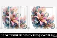 Abstract Glossy Lily Clipart, Transparent 20 Oz Tumbler Product Image 1