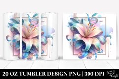 Abstract Glossy Lily Clipart, Transparent 20 Oz Tumbler Product Image 1