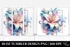 Abstract Glossy Lily Clipart, Transparent 20 Oz Tumbler Product Image 1