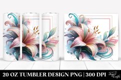Abstract Glossy Lily Clipart, Transparent 20 Oz Tumbler Product Image 1