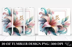 Abstract Glossy Lily Clipart, Transparent 20 Oz Tumbler Product Image 1