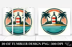 Tropical Island Beach Buoy. 20 oz Tumbler Design Product Image 1
