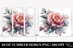 Shiny Camellia Marble Watercolor | 20 Oz Tumbler Product Image 1