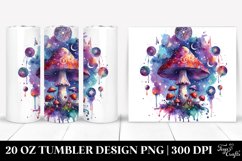 Vibrant Celestial Mushroom Clipart 20 Oz Tumbler Product Image 1