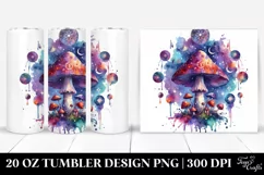 Vibrant Celestial Mushroom Clipart 20 Oz Tumbler Product Image 1
